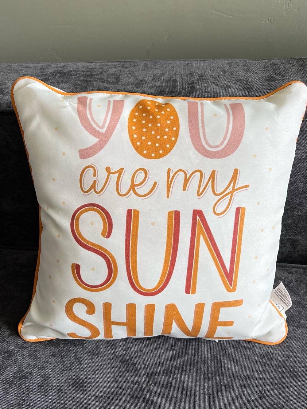 NWOT Mainstays ‘You Are My Sunshine’ Outdoor Pillow 16”x16”